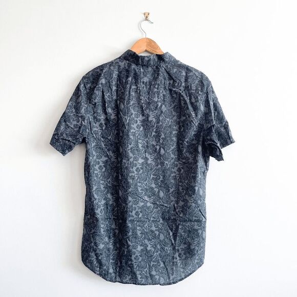 Billabong Mens Casual Button Down Tailored Fit Stretch Shirt Floral Black Large - Picture 2 of 6